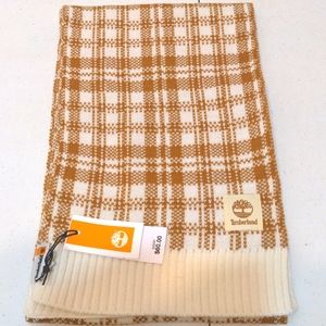 Timberland tan and white acyclic 10" X 68" winter scarf